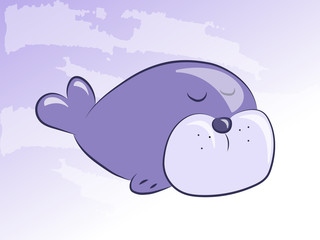 Cute cartoon seal icon