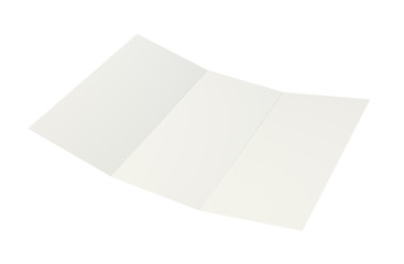 close up of a crumpled unfolded piece of paper. Isolated on white background. 3d rendering