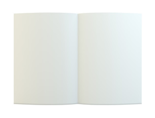 Blank folded brochure. 3d rendering on white background.