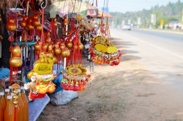 Souvenir shop on roadside in countryside of Thailand