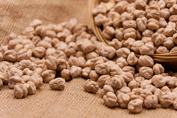 Basket with chickpeas
