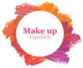 Lipstick smeared with space for text (Marketing promotion product)