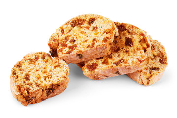 Oatmeal raisin cookies on white background - isolated