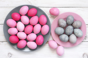 Pink and grey Easter eggs