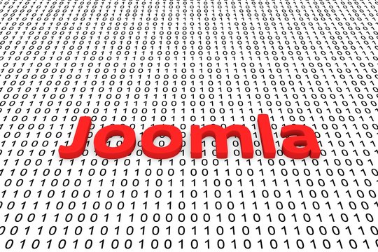 Joomla in the form of binary code, 3D illustration