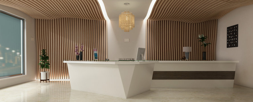 Reception Hotel 3D Interior