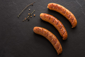 sausage on marble background