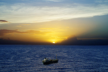 Закат над Карибским морем
