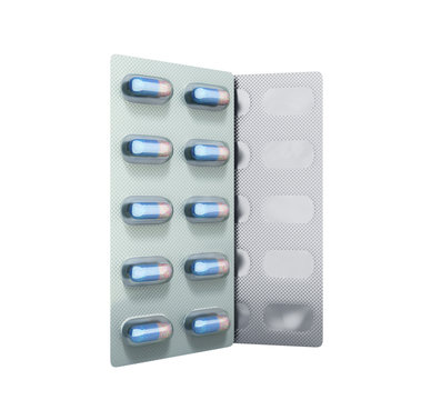 Pills Package Blister 3D illustration no shadow