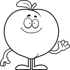 Cartoon Peach Waving