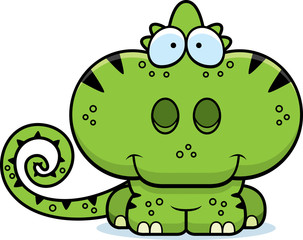 Cartoon Chameleon Smiling