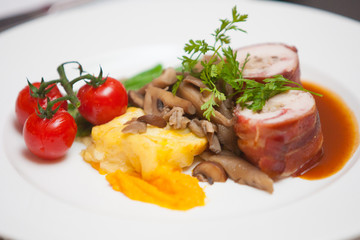 Very tasteful dinner in a restaurant