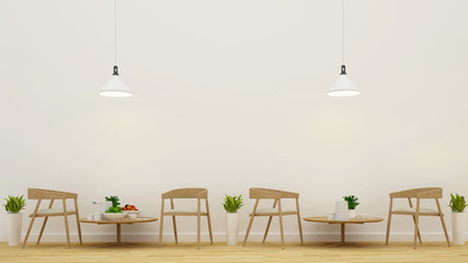 dining area in restaurant or coffee shop - 3D Rendering