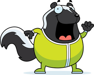 Cartoon Skunk in Pajamas