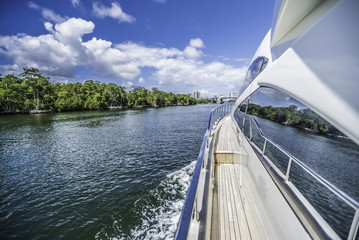 Beautiful view from a yacht in Miami