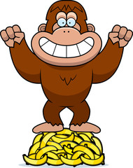 Cartoon Bigfoot Bananas