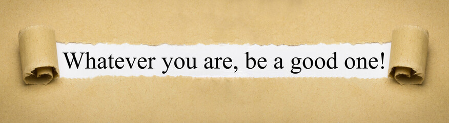 Whatever you are, be a good one!