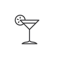 Cocktail line icon, outline vector sign, linear style pictogram isolated on white. Symbol, logo illustration. Editable stroke. Pixel perfect