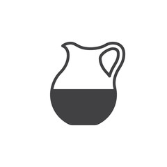 Milk glass jug, jar icon vector, filled flat sign, solid pictogram isolated on white. Symbol, logo illustration. Pixel perfect
