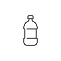 Plastic bottle of water line icon, outline vector sign, linear style pictogram isolated on white. Symbol, logo illustration. Editable stroke. Pixel perfect