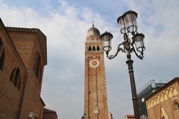 Fototapeta na wymiar The cathedral Santa Maria Assunta in Chioggia, a town in Italy on the Venetian lagoon, also called 