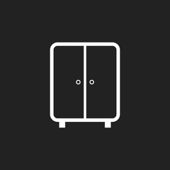 Cupboard furniture icon. Furniture vector illustration on black background.