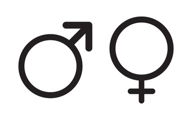 Male and female icon isolated on white background. Vector illustration.