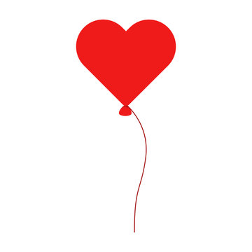 Flat icon balloon heart. Vector illustration.