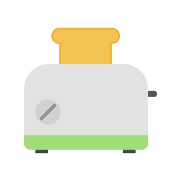 Flat icon toaster isolated on white background. Vector illustration.