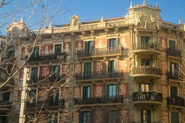 Fototapeta na wymiar Barcelona heritage building facade
