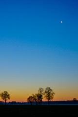 Colorful countryside sunset