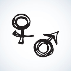 Male and female symbol. Vector drawing