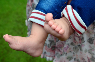 Baby foot. Selective focus.