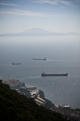 The coast of Africa seen from the top of the Rock of Gibraltar