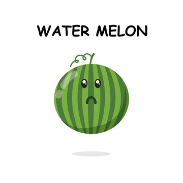 watermelon character in white background