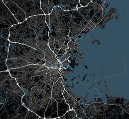Map Boston city. Massachusetts Roads - 144458842