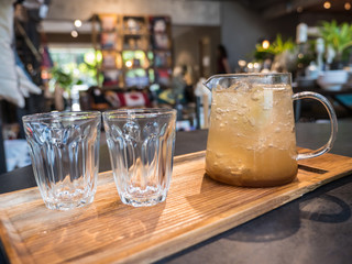 Cold drink, lemon tea with ice