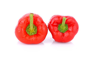 fresh  bell pepper (capsicum) on a white background