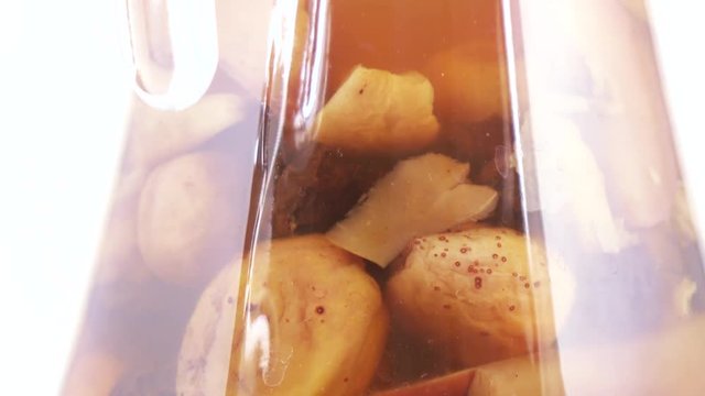 Fruit compote in jar