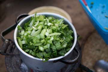 Preparing Food in a Malawian Village, Africa