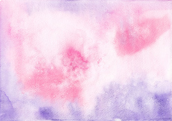 Abstract watercolor pastel texture. Pink and purple background for design