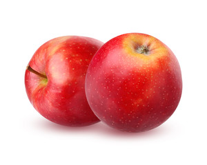 Fototapeta na wymiar two red Apple isolated on white background