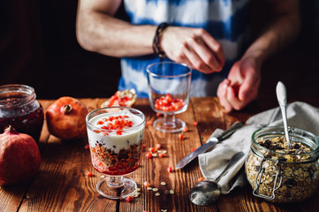 Dessert with Pomegranate.