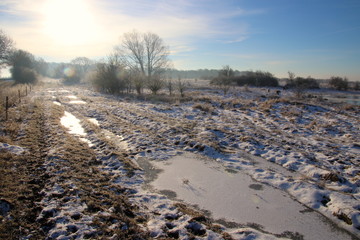 Winter landscape in strong February sun so lovely