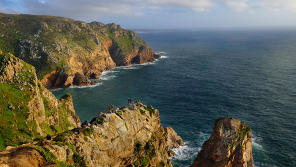 Fototapeta na wymiar Cabo da Roca cliffs and Atlantic ocean