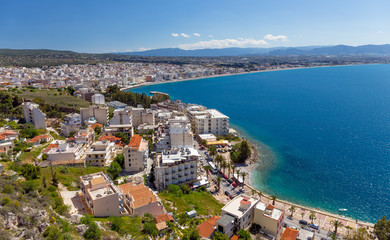 Fototapeta na wymiar View of Loutraki town, Corinthia, Greece