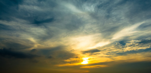 Nice sunset sky with clouds