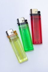 Multicolored disposable flint gas lighters
