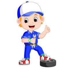 illustration of Cartoon serviceman