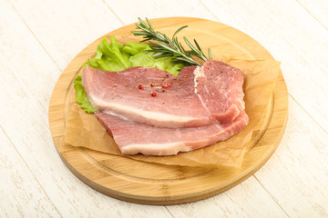 Raw pork steak
